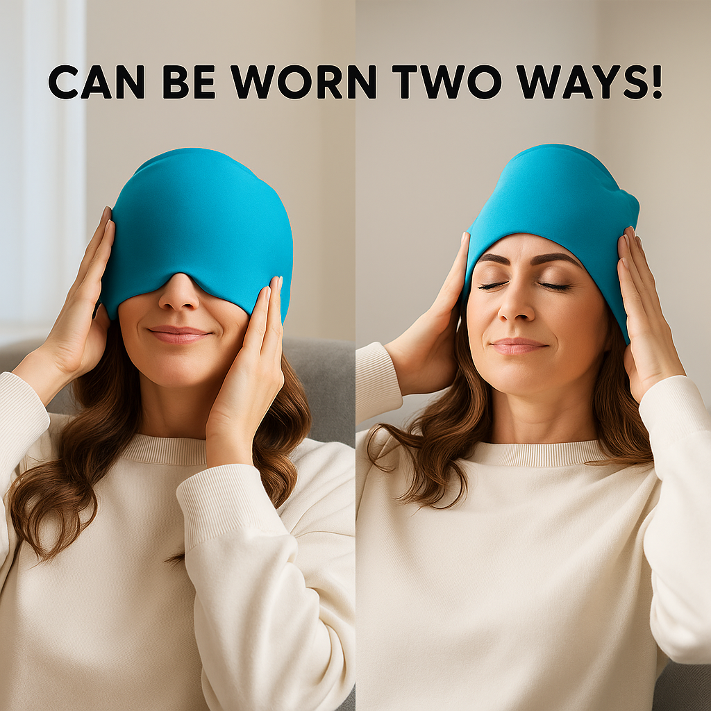 Ice Compress Headache Relief Eye Mask Hat